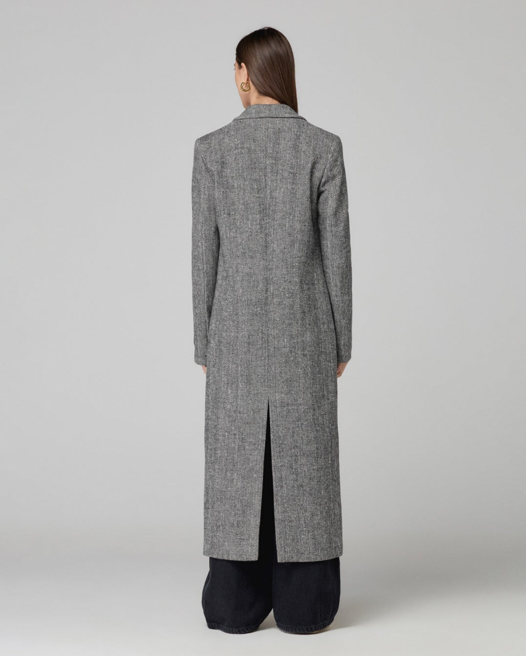 Hinnominate - cappotto lungo spigato monopetto