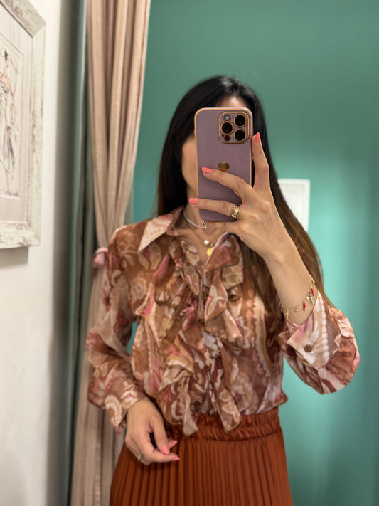 KONTATTO - Blusa in fantasia con rouches