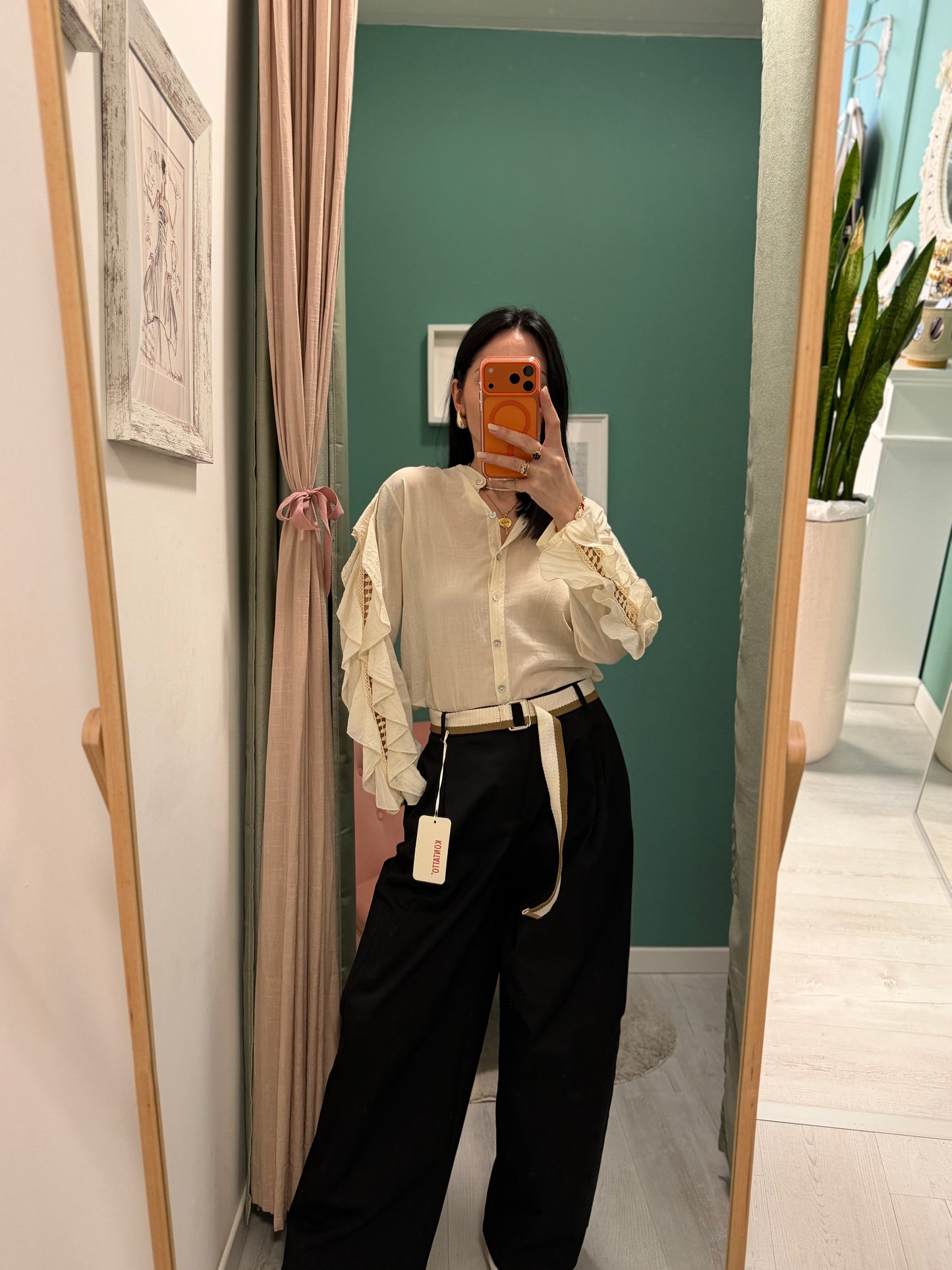 KONTATTO - Pantalone cargo con cintura