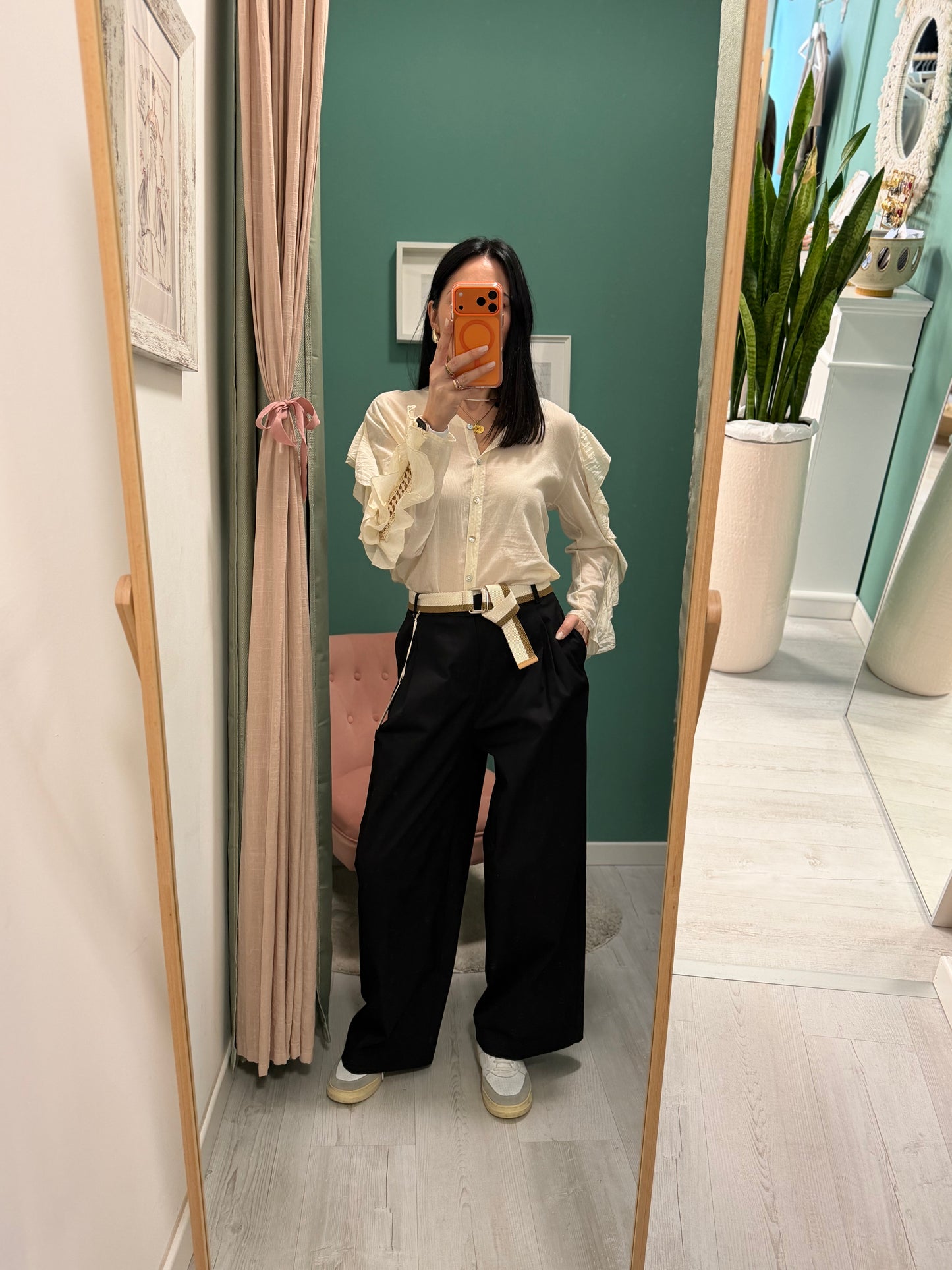 KONTATTO - Pantalone cargo con cintura