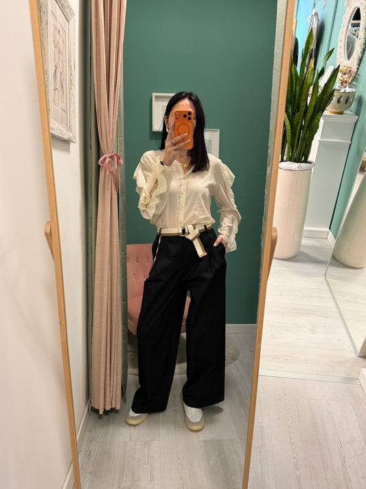 KONTATTO - Pantalone cargo con cintura