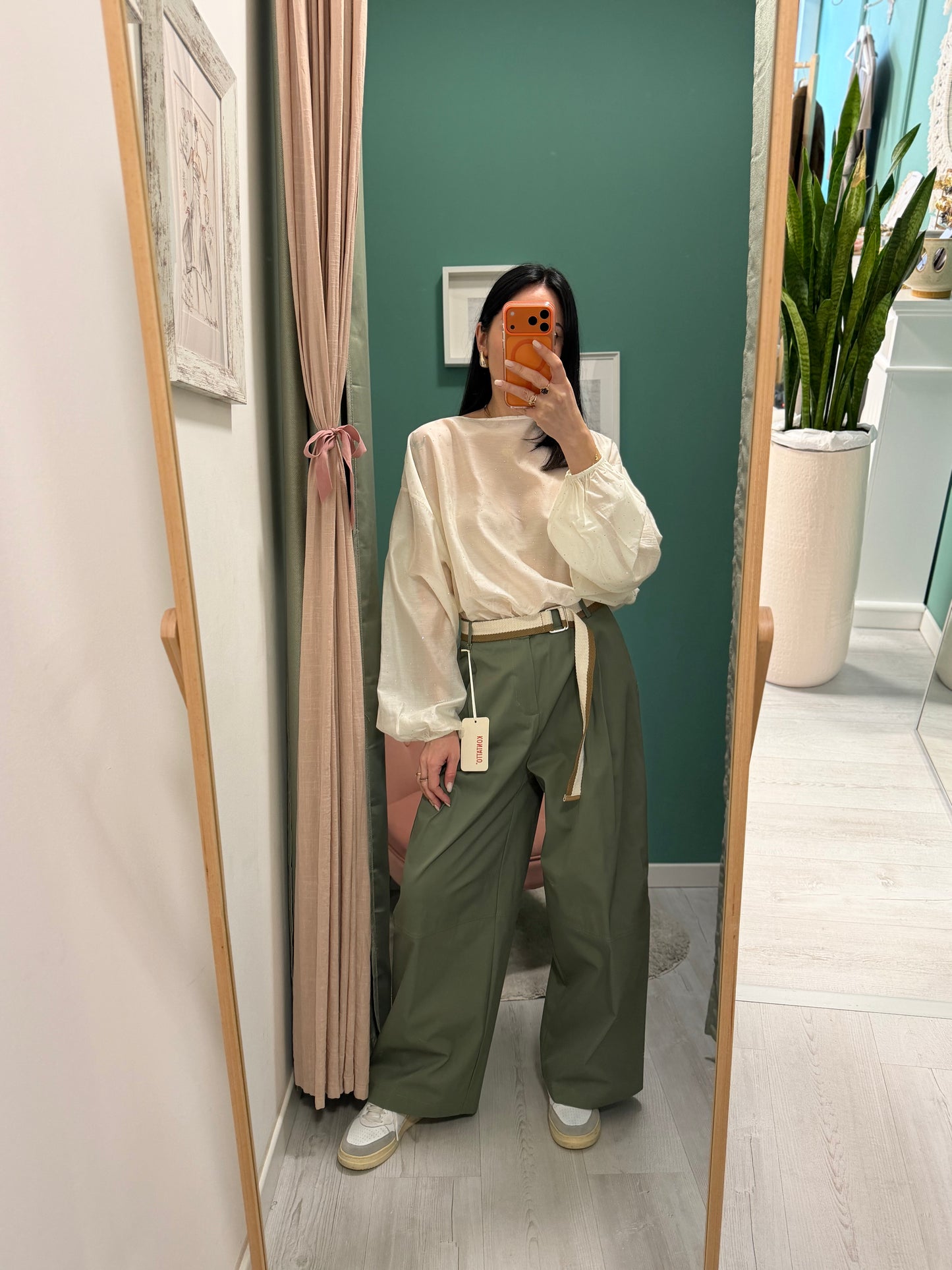 KONTATTO - Pantalone cargo con cintura