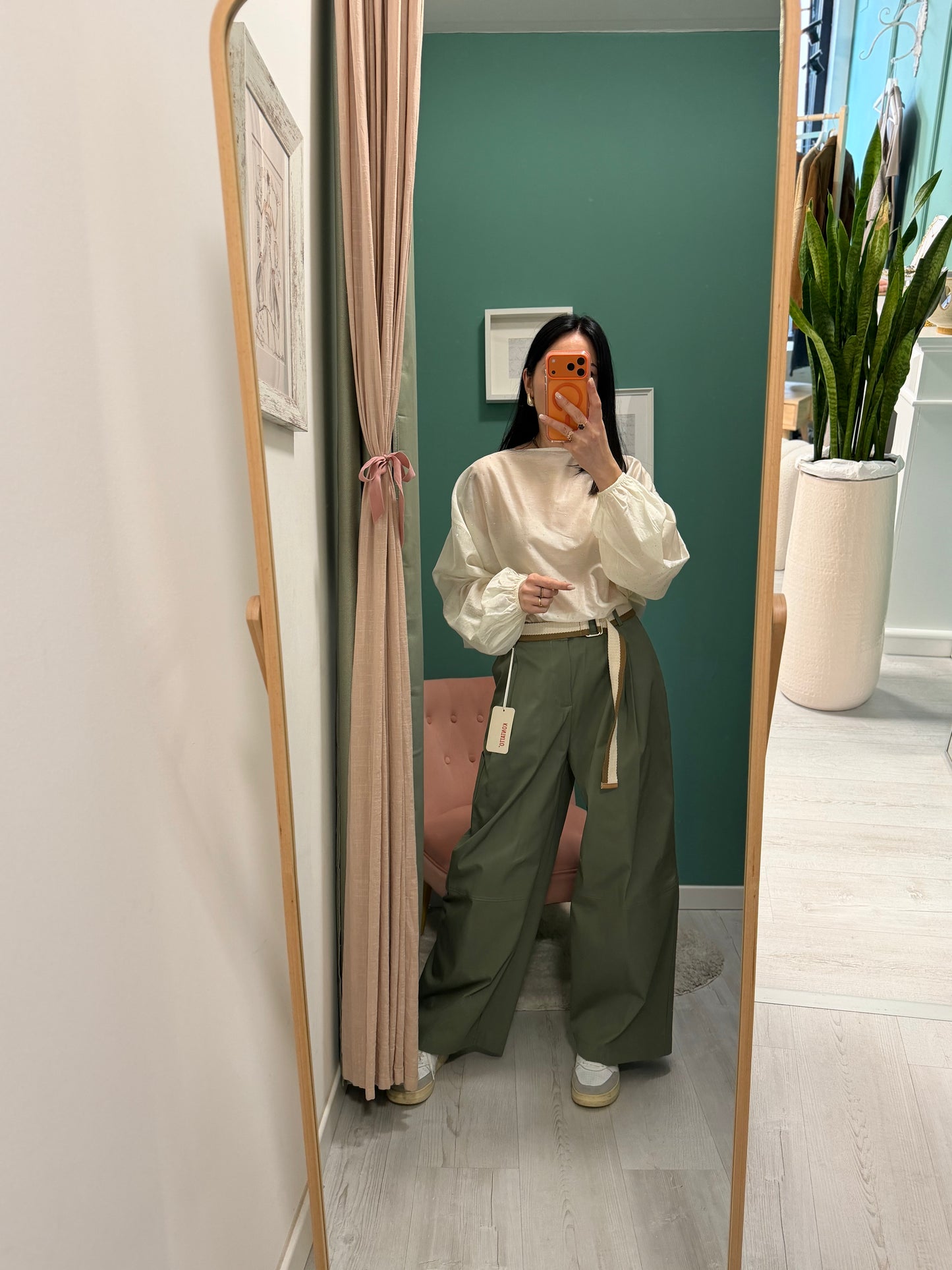 KONTATTO - Pantalone cargo con cintura