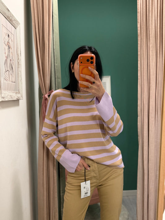 PLEASE - Maglia over a righe