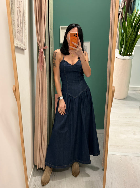 PLEASE - Abito lungo denim