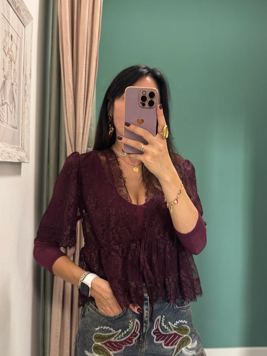 KONTATTO - Blusa mezza manica in pizzo