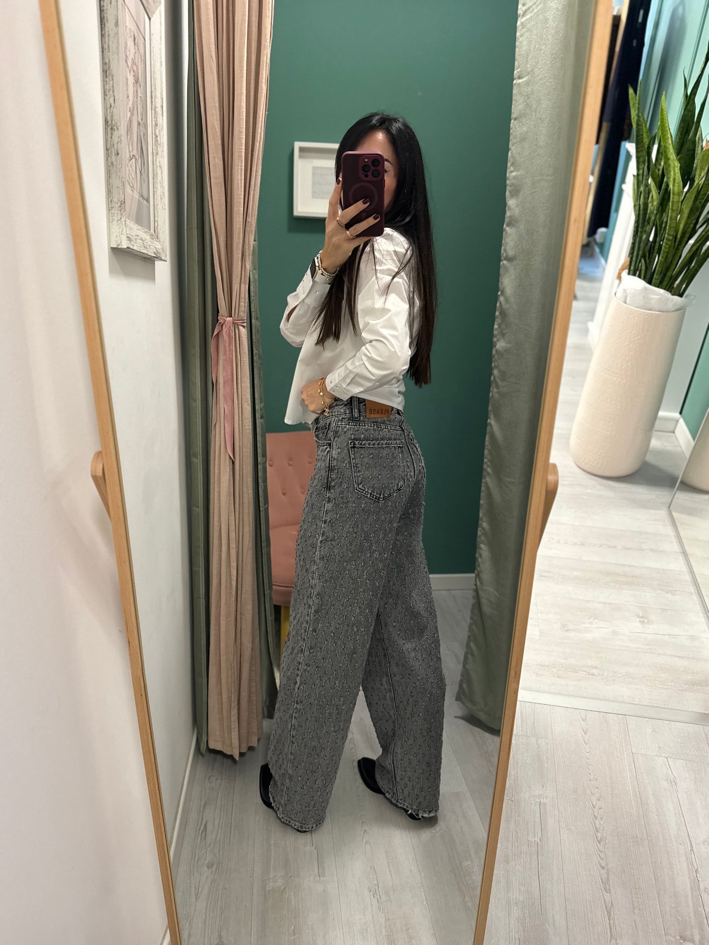 PLEASE - Jeans con trama rotture