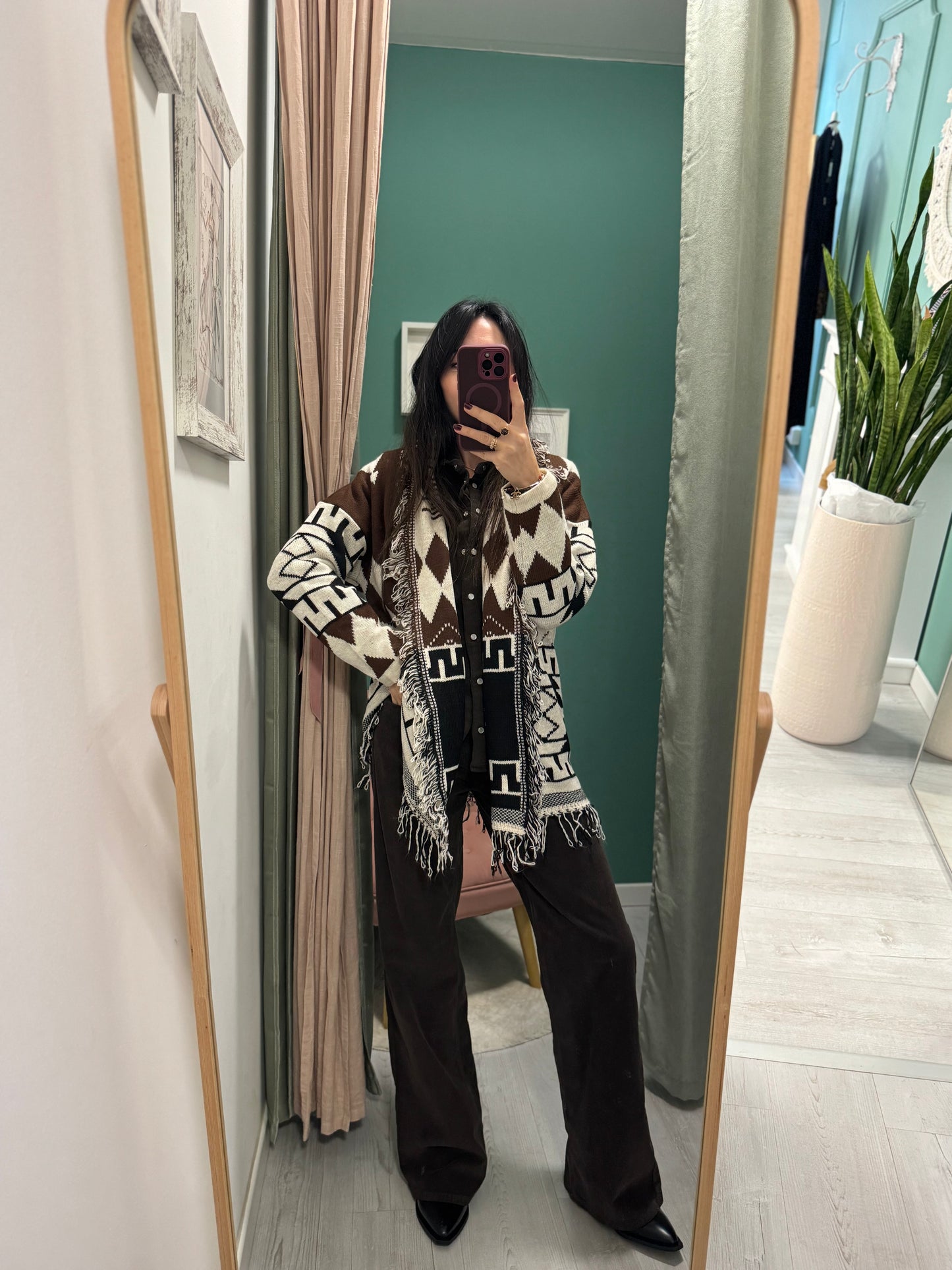 SUSY MIX - Cardigan con frange motivo jacquard