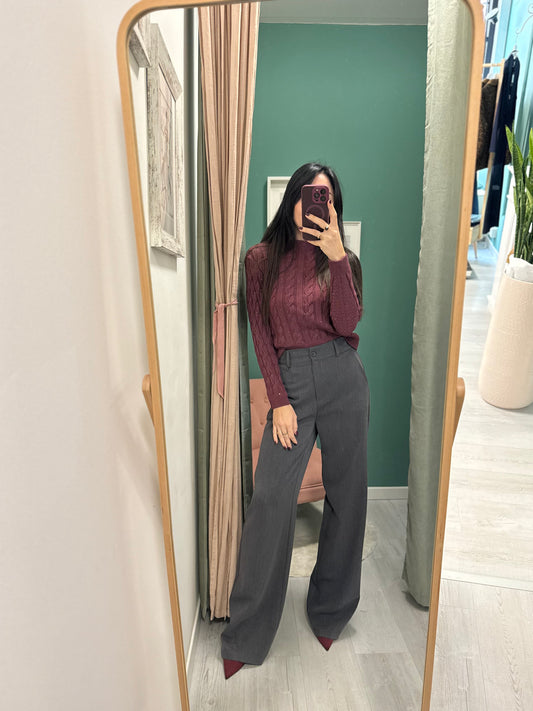 DIXIE - Pantalone ampio taglio dritto con elastico dietro