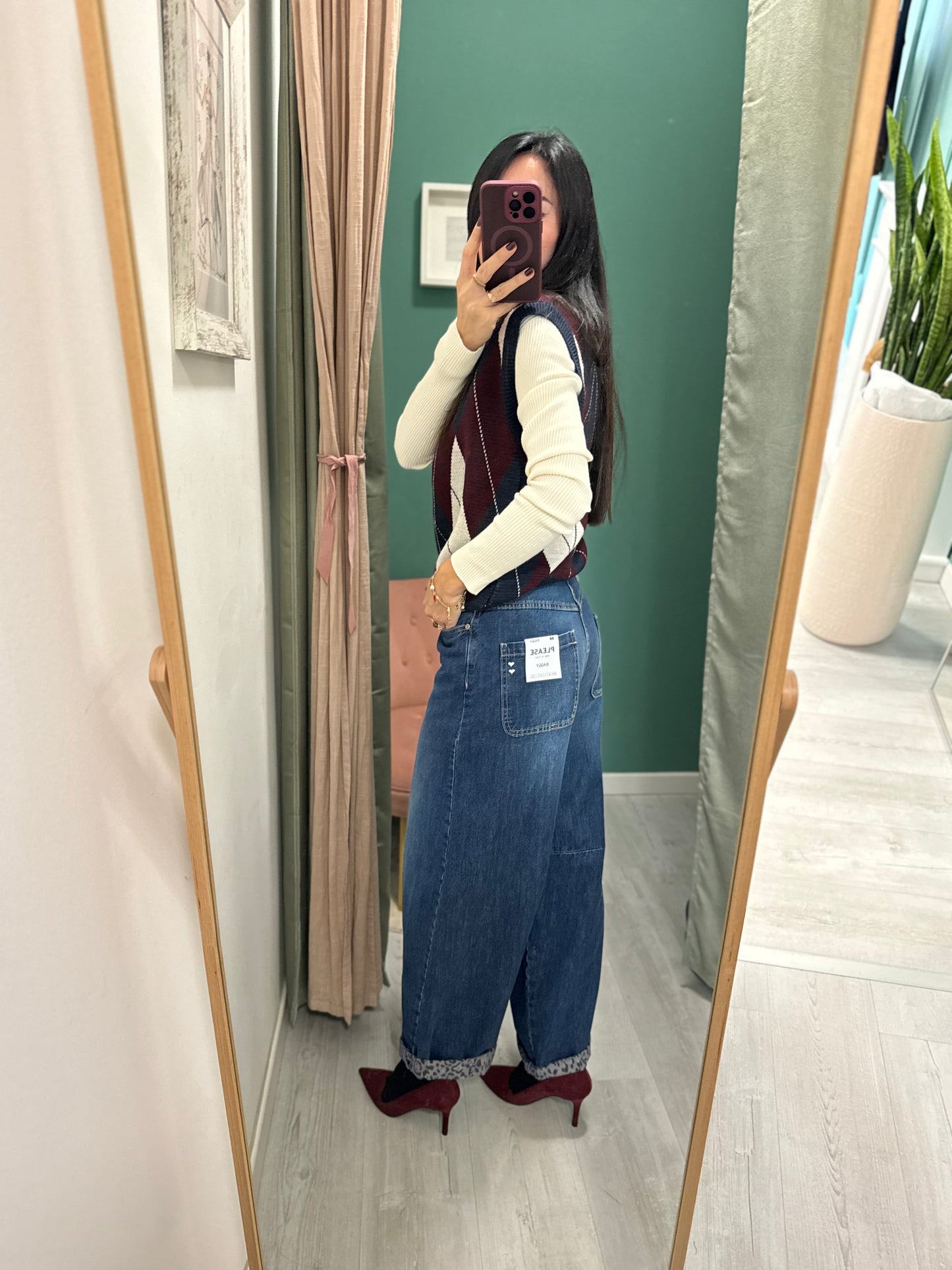 PLEASE - Jeans animalier inside out