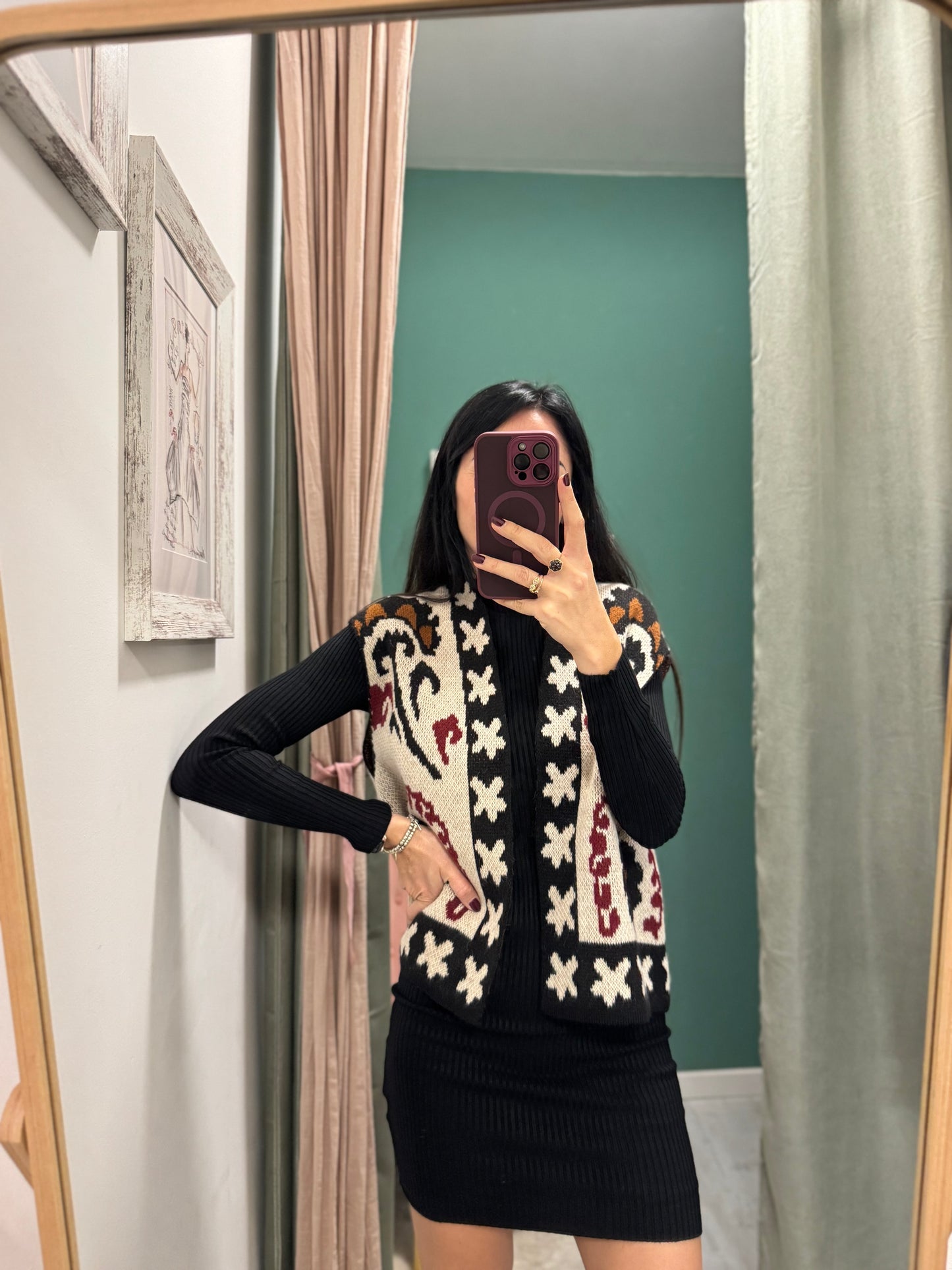 DIXIE - Gilet aperto in jacquard