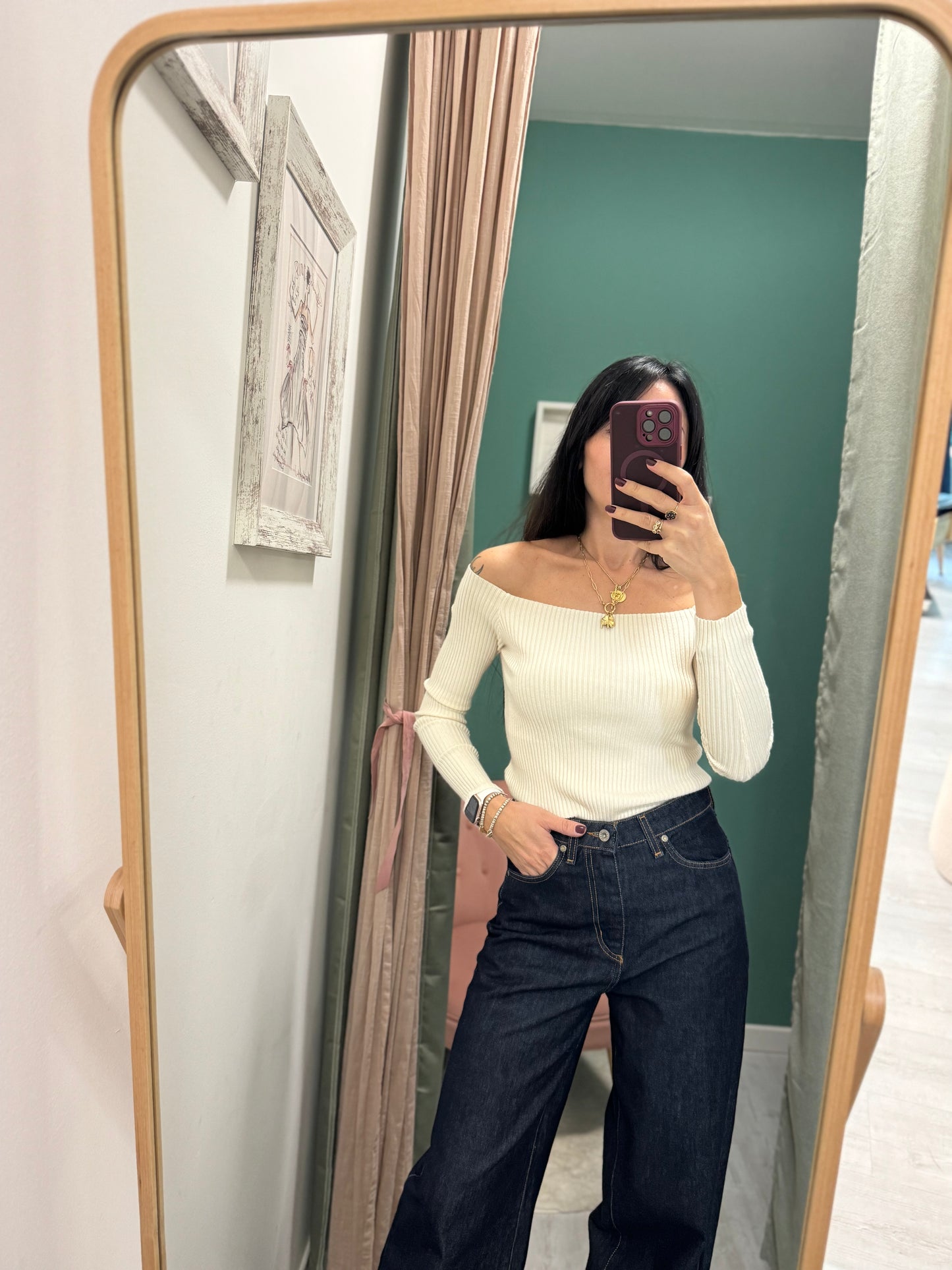 SUSY MIX - Maglia a costine con spalle scoperte