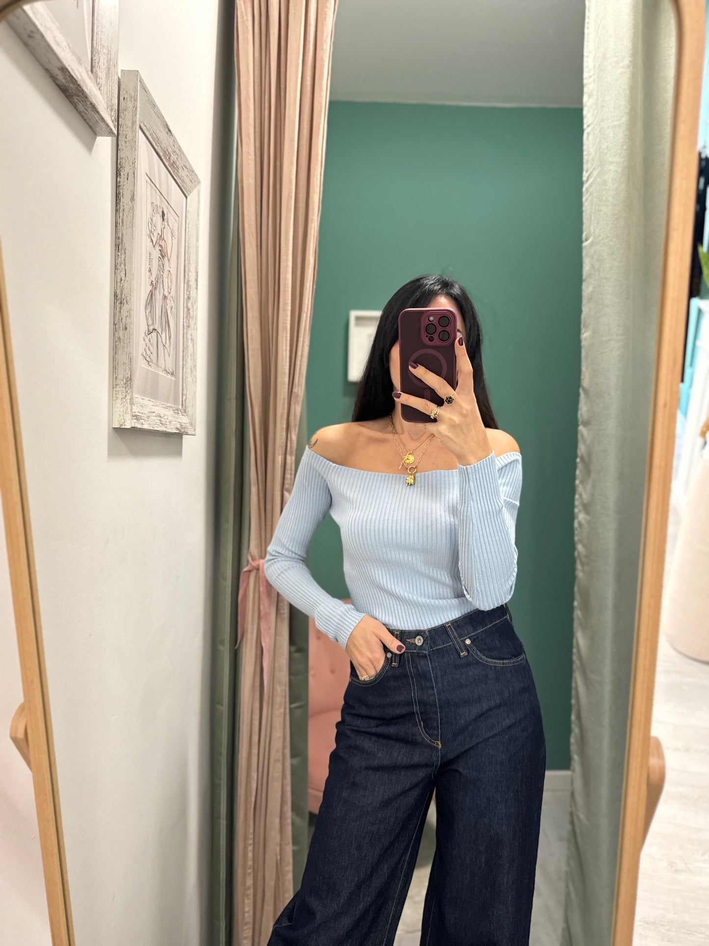 SUSY MIX - Maglia a costine con spalle scoperte