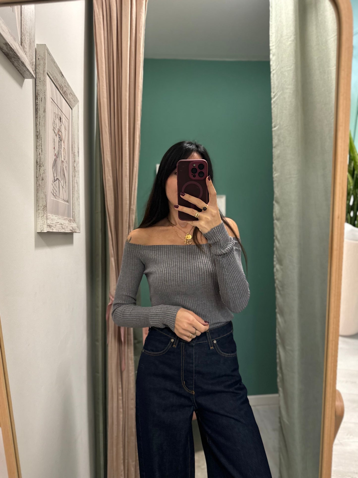 SUSY MIX - Maglia a costine con spalle scoperte