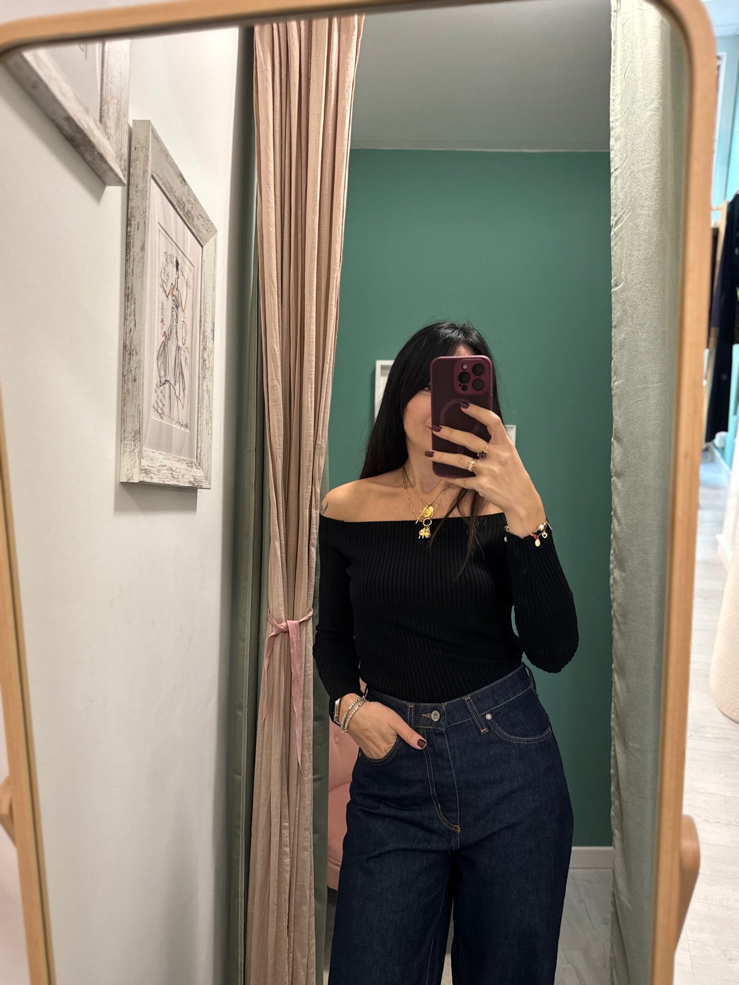 SUSY MIX - Maglia a costine con spalle scoperte