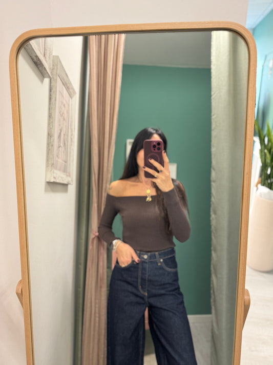 SUSY MIX - Maglia a costine con spalle scoperte