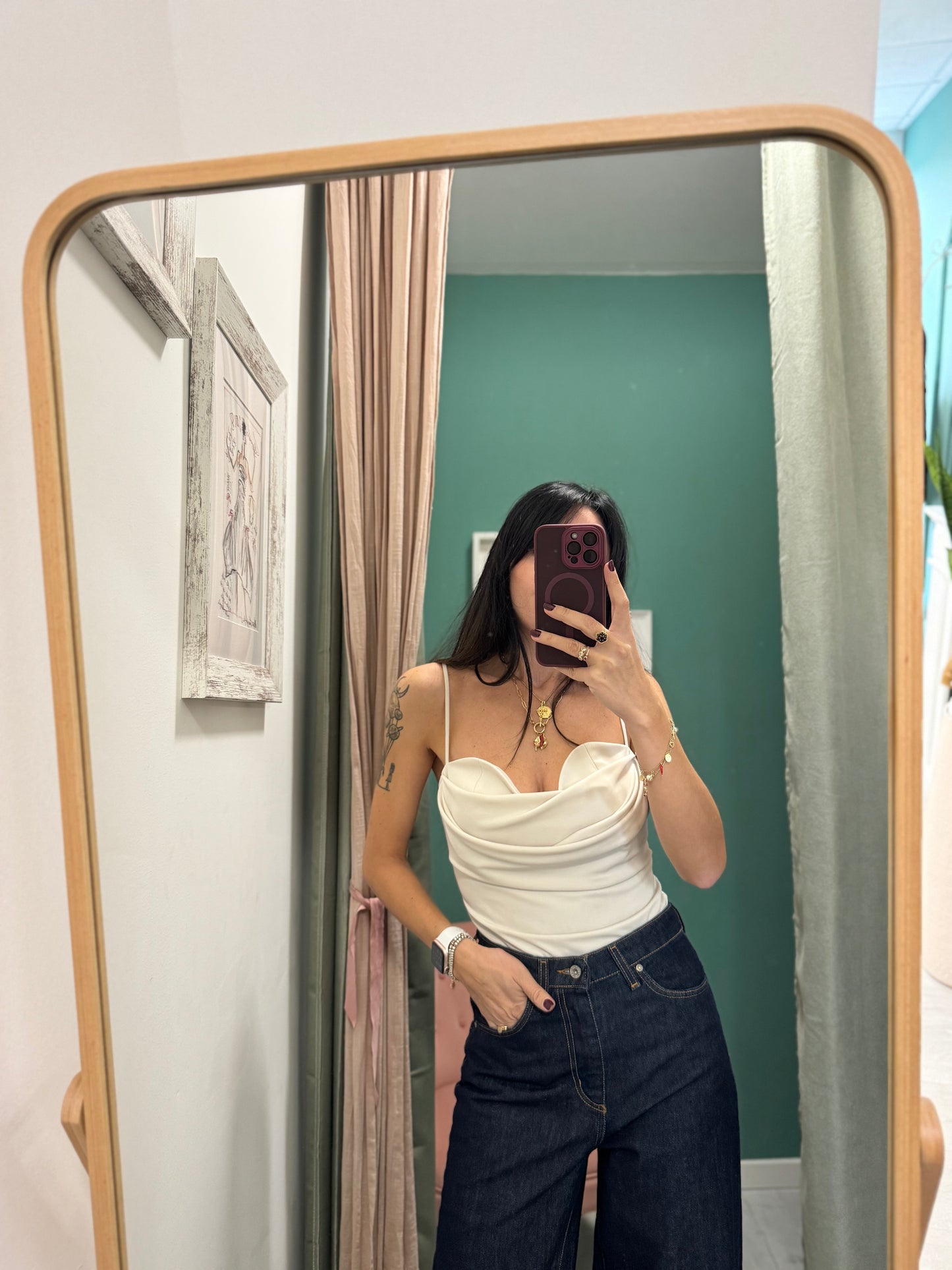 PLEASE - Body scollo a cuore con spallina regolabile