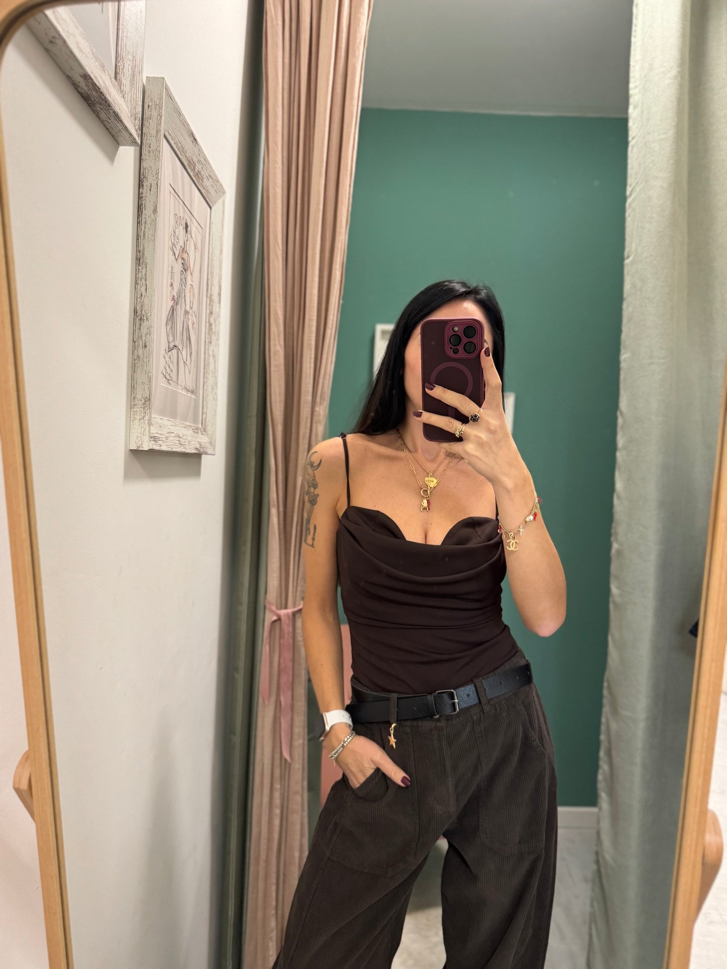 PLEASE - Body scollo a cuore con spallina regolabile