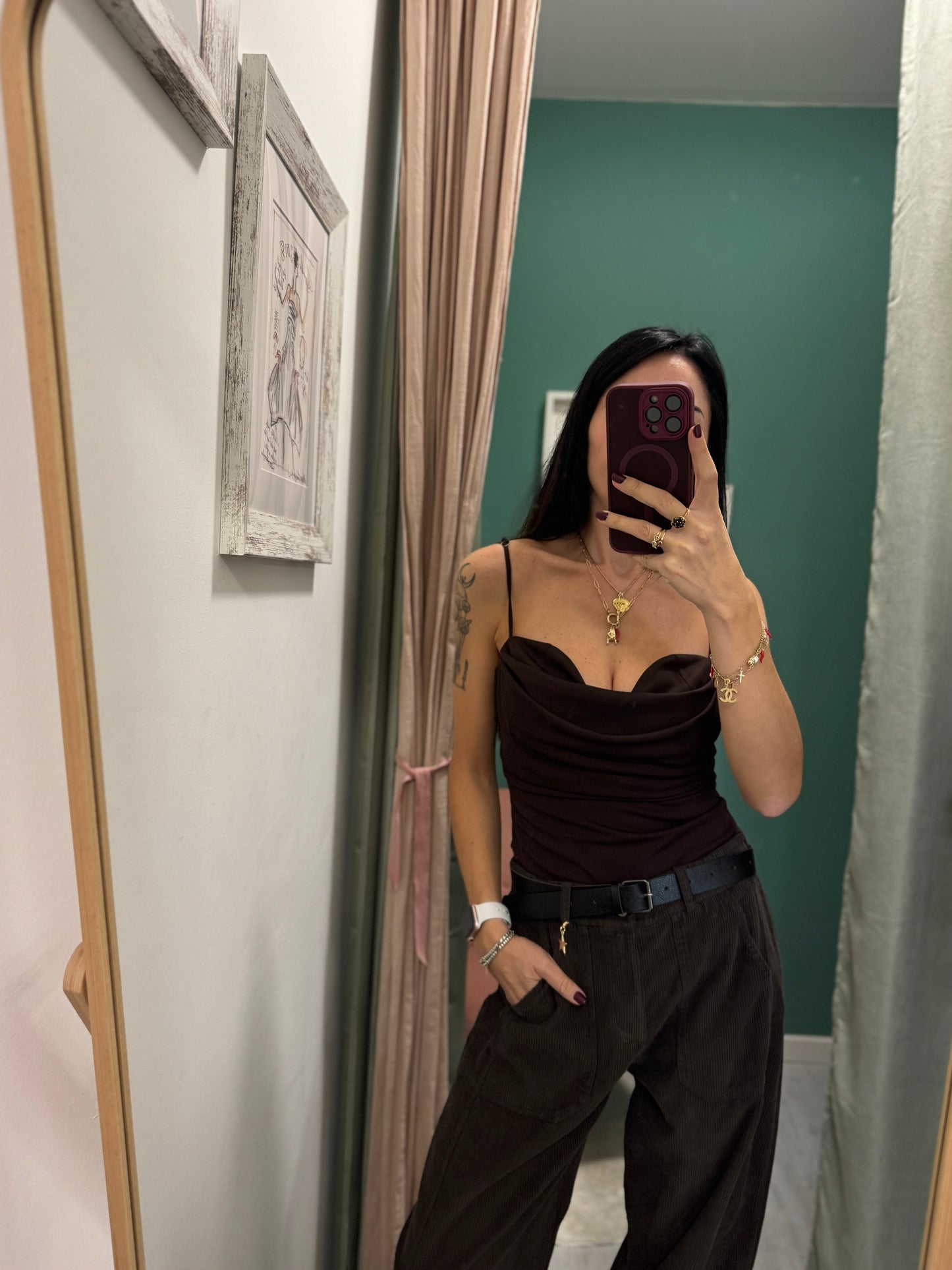 PLEASE - Body scollo a cuore con spallina regolabile