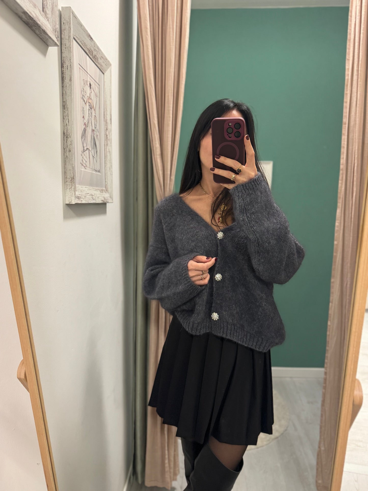 MIDDLEMIST'S - Cardigan con bottoni gioiello