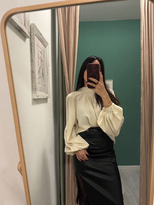 PLEASE - Blusa con manica a sbuffo