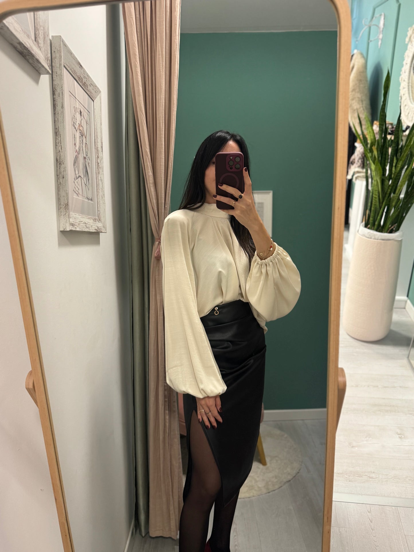 PLEASE - Blusa con manica a sbuffo