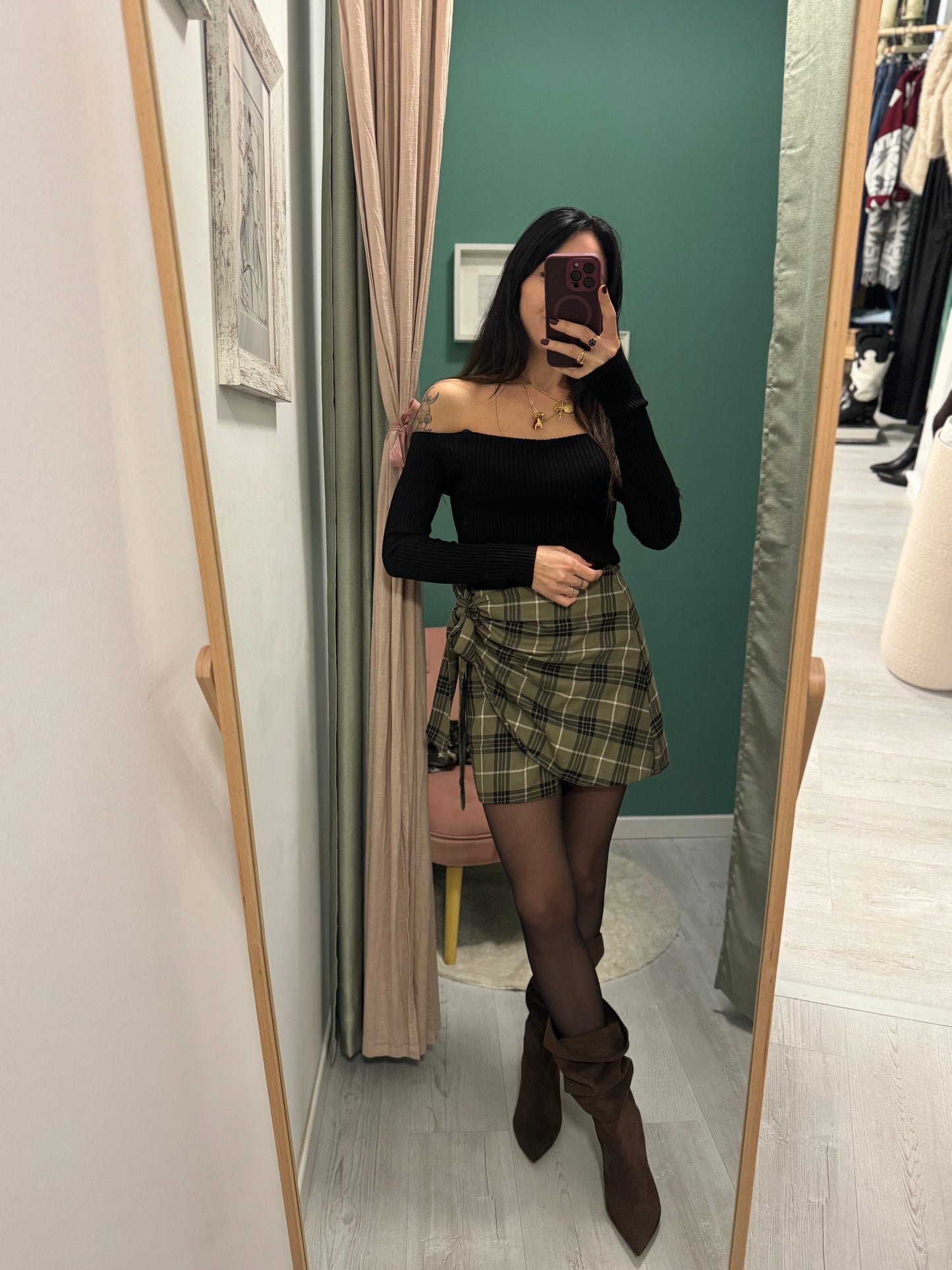 KONTATTO - Gonna corta check a portafoglio