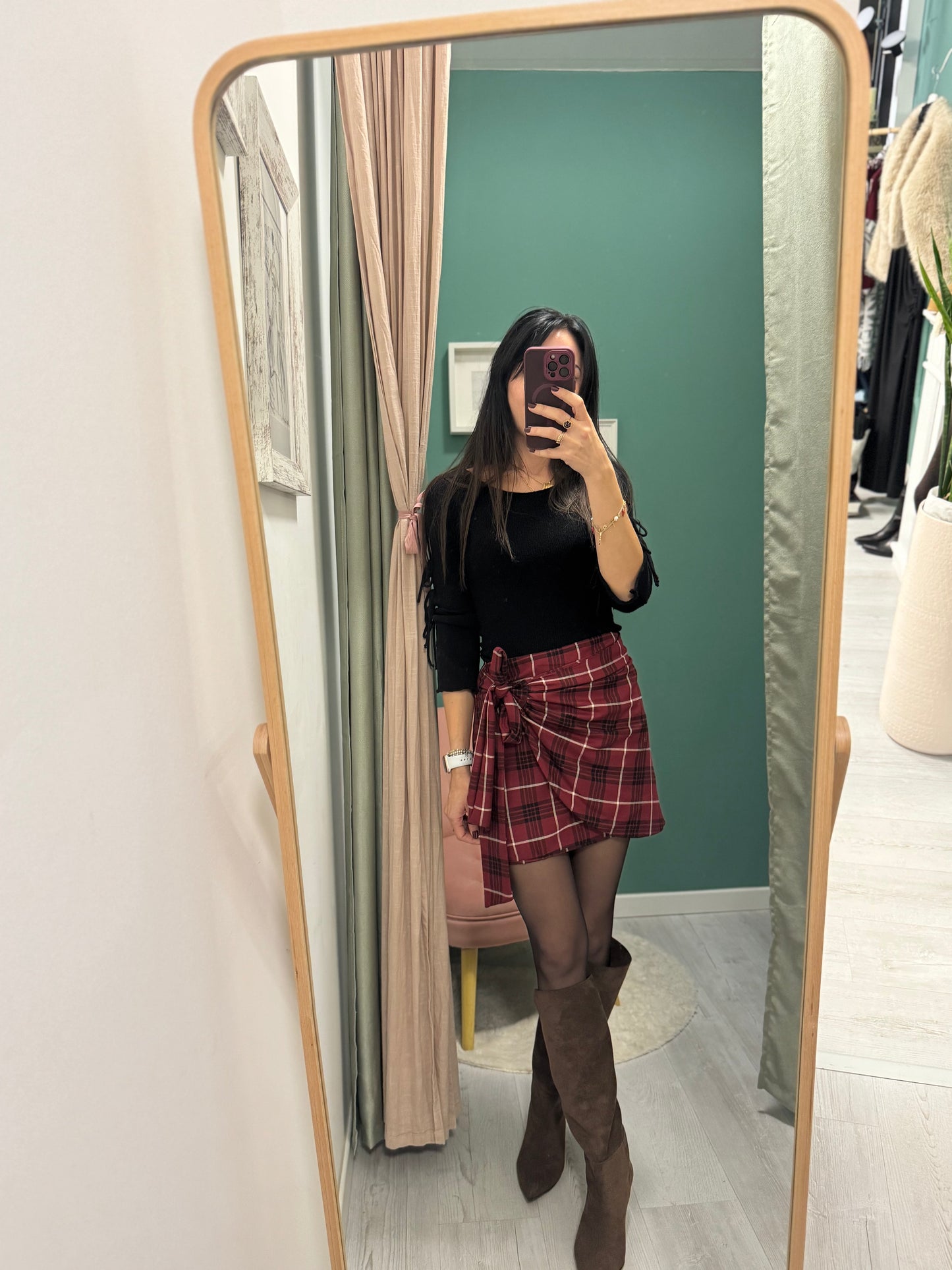 KONTATTO - Gonna corta check a portafoglio