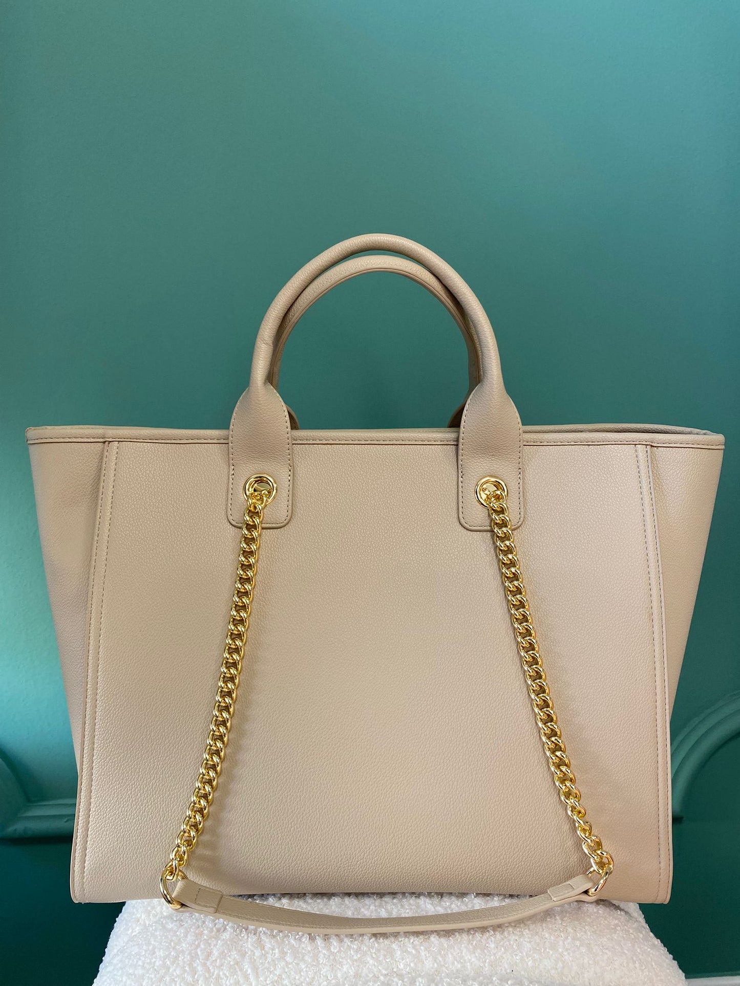 GAELLE - Borsa shopper con logo in metallo