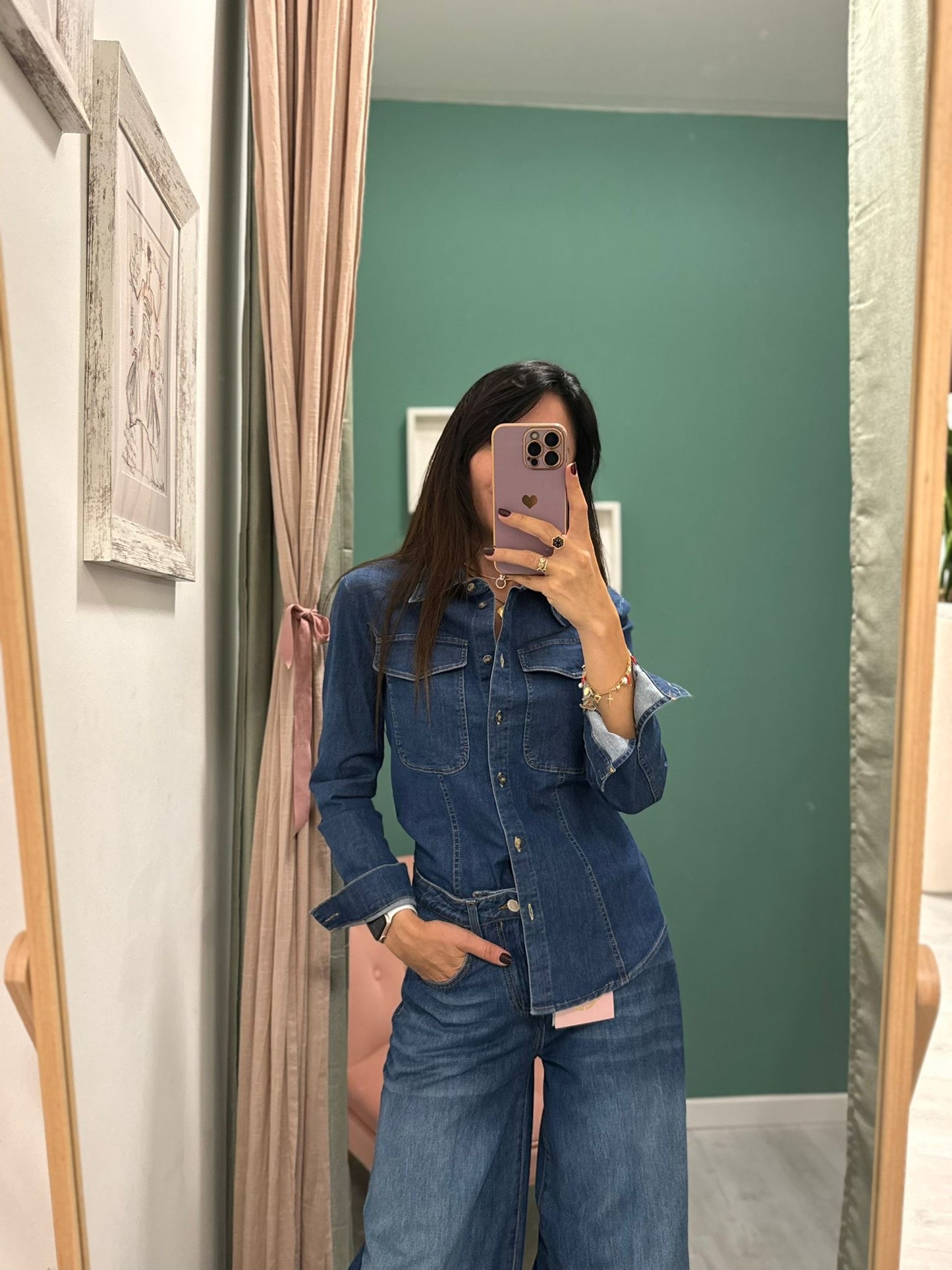 PLEASE - Camicia di jeans con tasche