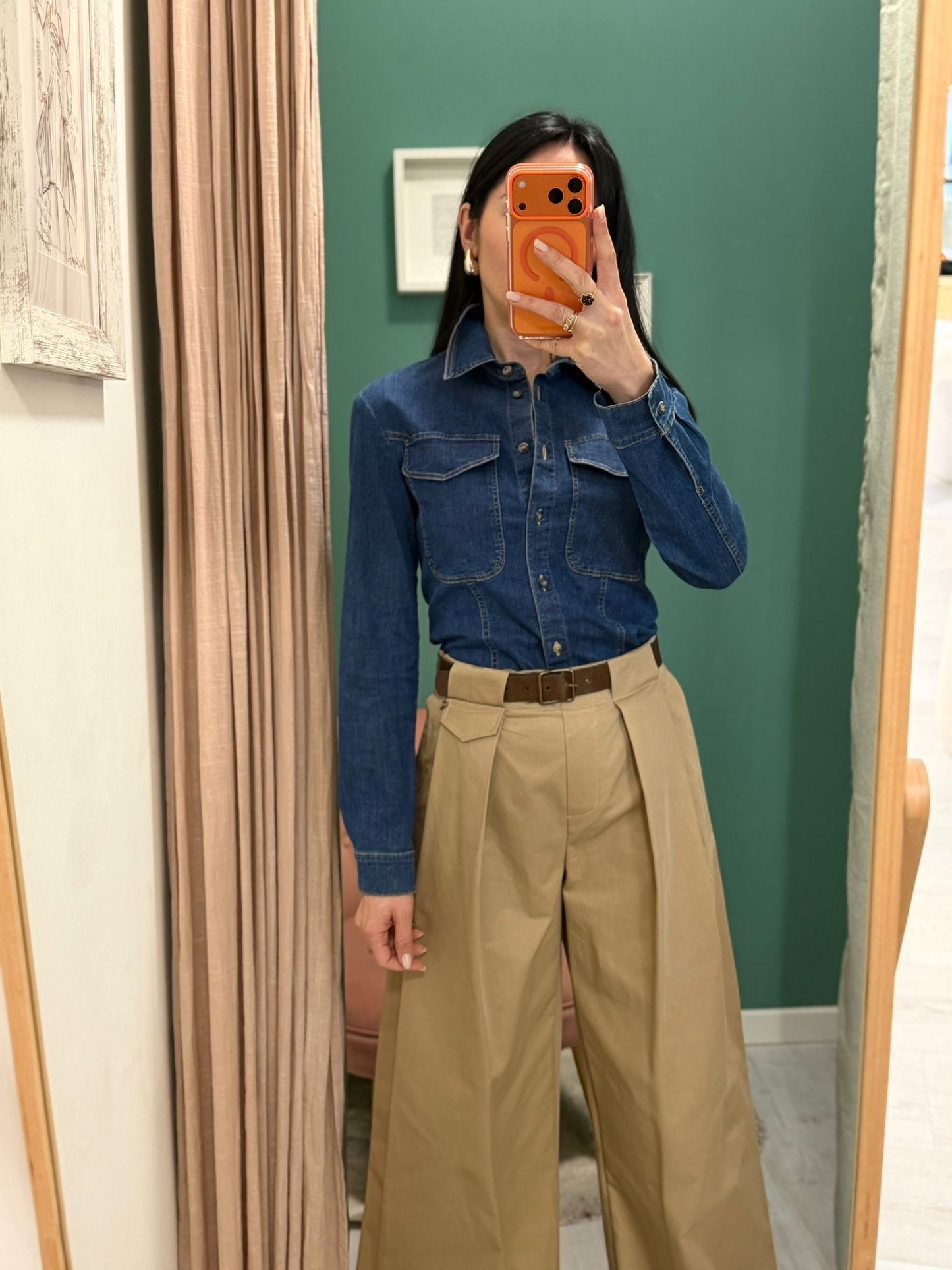 PLEASE - Camicia di jeans con tasche